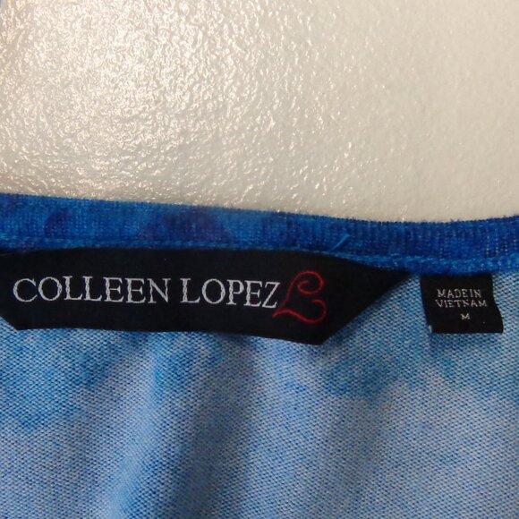 Colleen Lopez Size Medium Blue Tie-Dyed Knotted Cardigan - Picture 7 of 11
